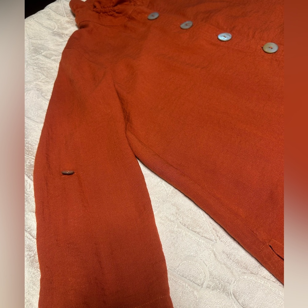John Mark Rust Orange Button-Up Jacket Size S - image 6